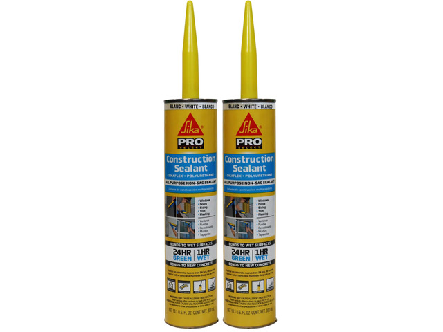 flex Construction Sealant - White, All-Purpose Polyurethane for Joints 1/2' or Smaller - 10.1 fl. oz - Weatherproof, High Elasticity, Paintable,...