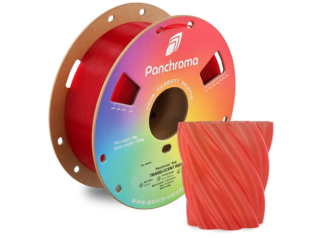 Panchroma Translucent PLA Filament 1.75mm, 1kg, Red Neatly Wound, Semi Transparent PLA, Easy Print & Smooth Feeding, Compatible with Bambu Lab &...