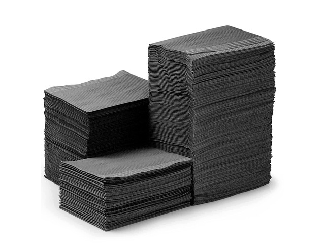 250 Pack Black Dental Bibs, 3-Ply Dental Bibs Disposable 13' x 18' Waterproof Tattoo Bibs