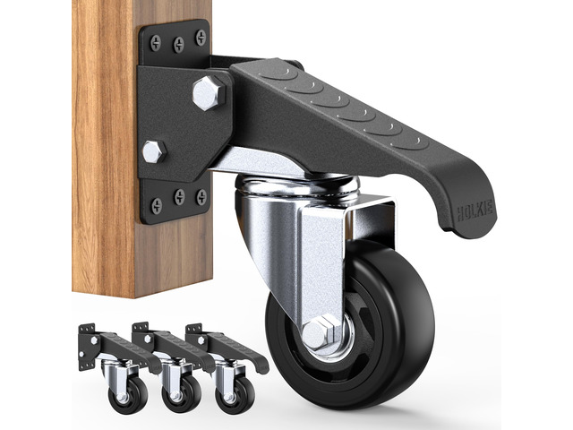 Heavy Duty Workbench Casters 3 Inch Retractable Casters with Lifting and Lowering Function 360° Rotation Ideal for Workbenches or Other Equipment...