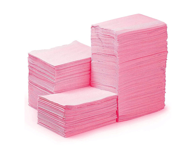 250 Pack Dental Bibs, Pink Dental Bibs Disposable 3-Ply, 13' x 18' Waterproof Tray Covers