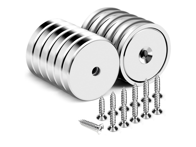 Magnets with Countersunk Hole,1.26 Inch 110LBS 12 Pack Heavy Duty Magnet Rare Earth Neodymium Strong Round Base Cup and Stainless Screws for...