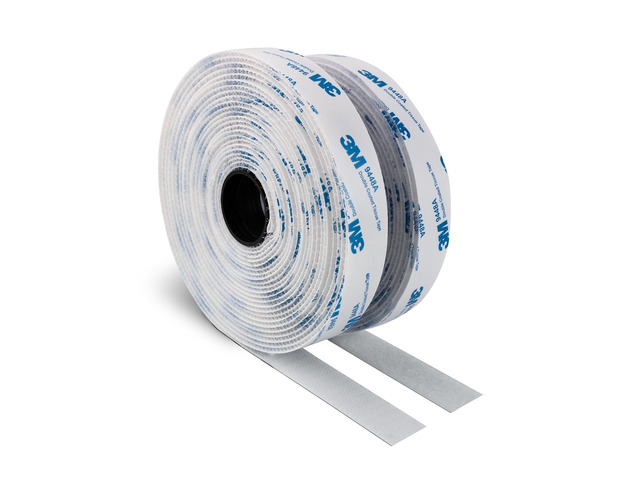 3M Hook and Loop Self Adhesive Tape 3/4' x 20Ft 9448A Sticky Back White Interlocking Nylon Fabric Fastener Heavy Duty Adhesion Strip Tape