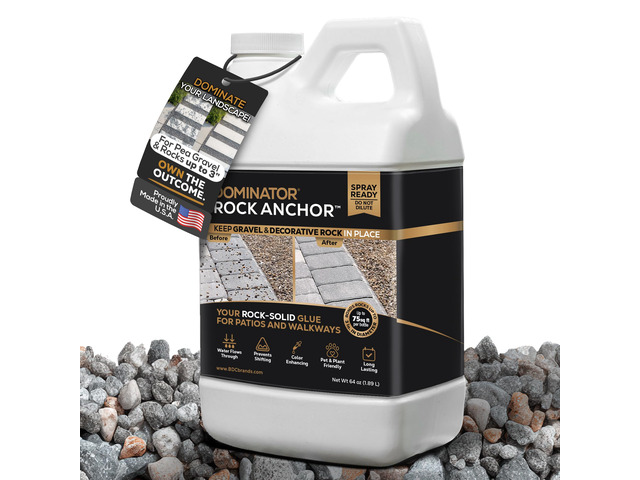 Rock Anchor 64oz - Rock Glue for Landscaping Gravel & Stone, Ready to Spray, Locks in River Rock, Pea Gravel & Decorative Rock, Prevents Scattering...
