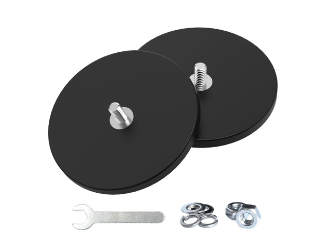 2 Pieces Strong Rubber Coated Mounting Magnets 120 LB Anti-Scratch & Anti Corrosion, Over 120 LB Adhesive Power, 1/4'-20 Stainless Steel Male...