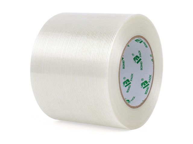 Wide Strapping Tape, 4Inch Heavy Duty Reinforced Packing Tape, Fiberglass Filament 60yds 5.5Mil