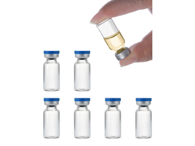 3ml Glass Vials for Injections, Self-Healing Injection Port, Sterile Empty Vials for Injections with Sealed Cap (50 Pack)