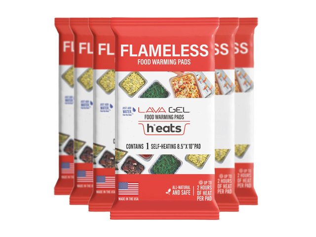 Flameless Food Warmers (6 Pack) Disposable Pads to Keep Food Warm Half Size Pan Warmers for Catering, Buffet, Parties & Chafing Dishes
