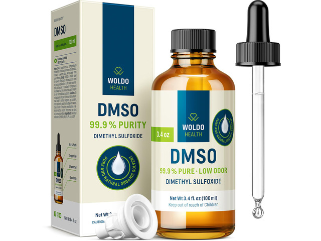 DMSO 99.9% Pharmaceutical Grade Liquid - 3.38 fl. oz Pure Dimethyl Sulfoxide Drops, FT-IR Verified Low Odor Solvent in Glass Dropper Bottle