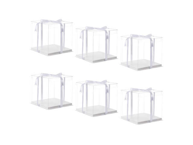 10 inch Clear cake Box, Large Transparent cake Box,tall cake boxes with Ribbon,10x10x9inch - Suitable for packing 8' or 10' cakes,Clear Gift...