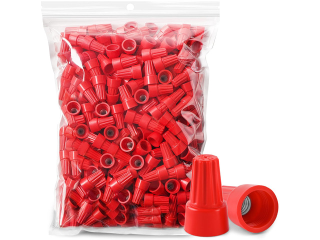 300 Pcs Red Wire Connectors Nuts, Electrical Wire Caps Insulated 18-10 AWG, Twist-On Nuts Screw Wires Cap Small, for Home Electric Wiring, DIY...
