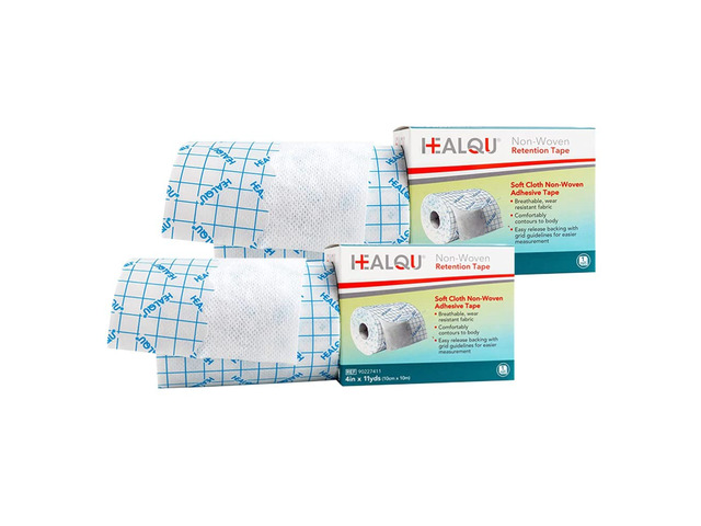 Dressing Retention Tape, Non Woven Tape, 4in x 11yd 2 Rolls - Wound Dressing Tape Adhesive Cloth Tape Comfortable to The Body, with Easy Release Paper