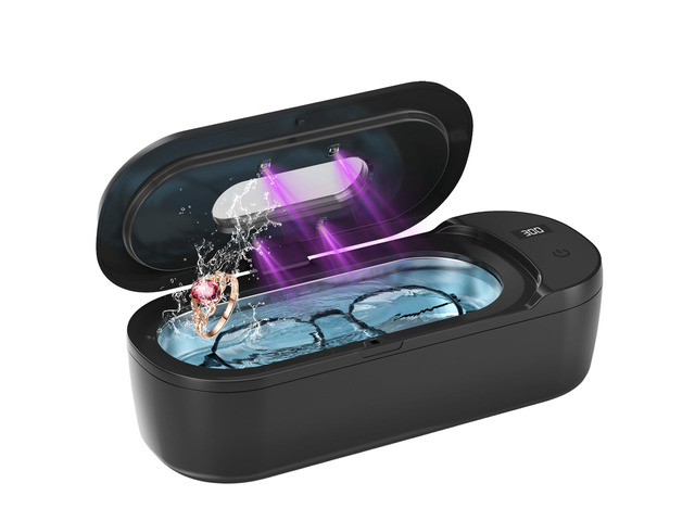 Ultrasonic Jewelry Cleaner, 400ml Sonic Cleaner for Rings, Glasses 4 LED Light & Display, 48kHz Ultrasonic Cleaner, 400ml 304 Tank, Quiet 45dB,...