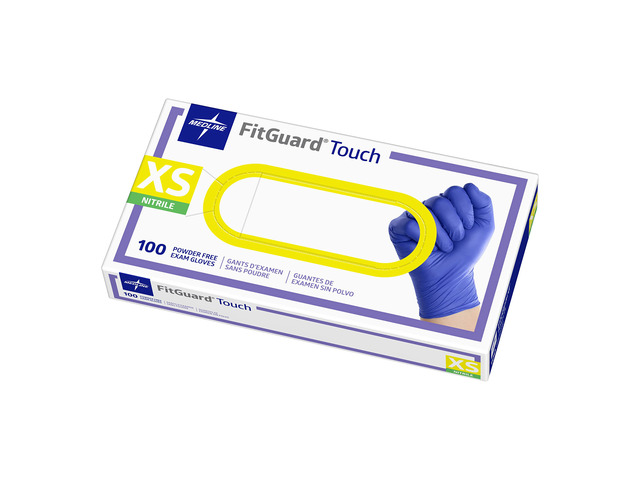 Medline Touch Nitrile Exam Gloves, 100 Count, X-Small, Powder Free, Disposable, Not Made with Natural Rubber Latex, Excellent Sense of Touch for...