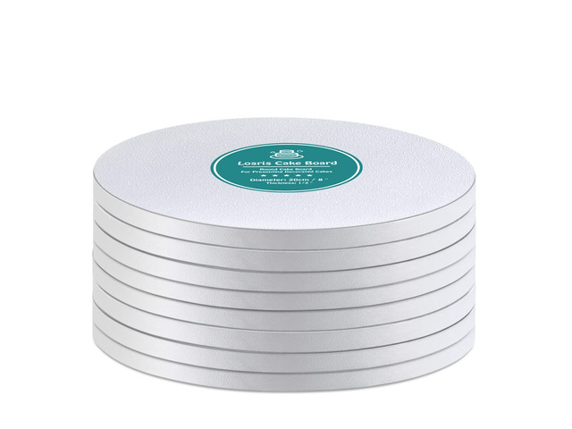 White Cake Drums Round 6 Inch Cake Boards with 1/2-Inch Thick Smooth Edges for Multi Tiered Birthday Wedding Party Cakes Drum Board