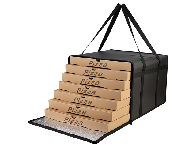 Pizza Bags for Delivery, 24' x 24' x 14' Insulated Pizza Bag, Black Fits Large Pizzas, Thermal Carrier, Catering and Food Warmer Bag for Hot Box...