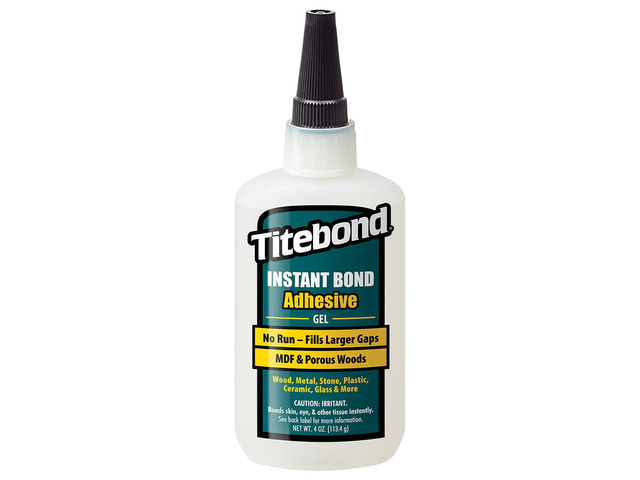 Instant Bond Gel CA Super Glue Ethyl Cyanoacrylate Adhesive for Wood, MDF, Cabinetry, 20-30 Second Set 4 Oz. 6232