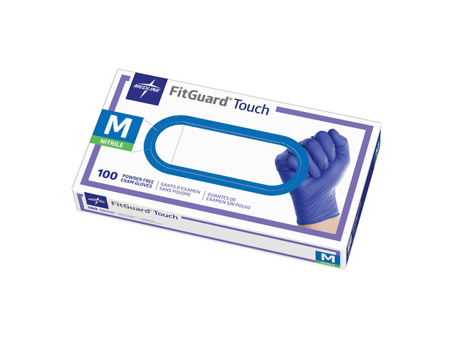 Medline Touch Nitrile Exam Gloves, 100 Count, Medium, Powder Free, Disposable, Not Made with Natural Rubber Latex, Excellent Sense of Touch for...