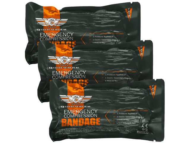 Israeli 6 Inch Emergency Bandage Compression Trauma Pressure Wound Dressing Sterile Vacuum-Sealed Packaging for Bleeding Control, Medical Trauma...