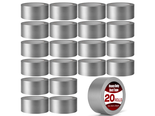 Heavy Duty Duct Tape 20 Pack, 2 Inch x 400 Yards Gray Waterproof Multipurpose Tape, Strong Adhesive No Residue, Easy Tear by Hand for Home &...