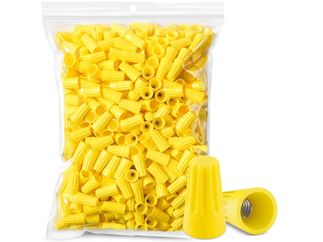 600 Pcs Yellow Wire Connectors Nuts, Electrical Wire Caps Insulated 18-12 AWG, Twist-On Nuts Screw Wires Cap Small, for Home Electric Wiring, DIY...