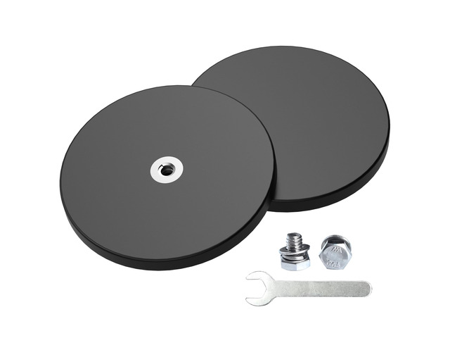 2 Pieces Strong Rubber Coated Mounting Magnets 120 LB Anti-Scratch & Anti Corrosion, Over 120 LB Adhesive Power, 1/4'-20 Stainless Steel Thread...