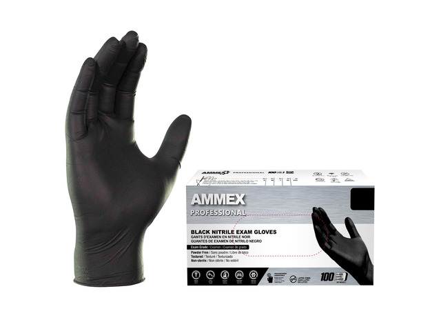 Black 3 mil Nitrile Disposable Gloves Latex Free Non Sterile Medical Exam Grade Gloves for Veterinary and Dental, Ideal for Use as Tattoo gloves...