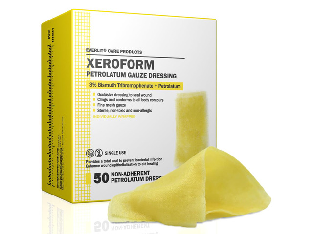 Xeroform Petrolatum Dressing Sterile, Non-Adherent Occlusive Fine Mesh Gauze Pad Non-Toxic, Gentle Patch for Burns, Laceration, Surgical...