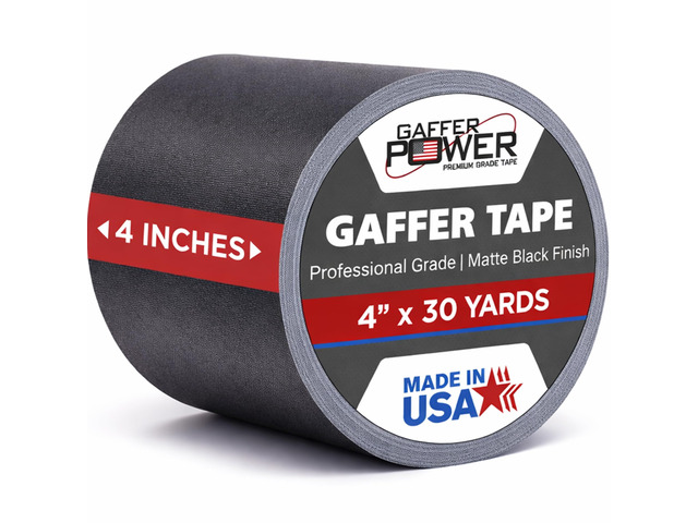 Black Tape 4 Inch x 30 Yards, Heavy Duty, Made in USA