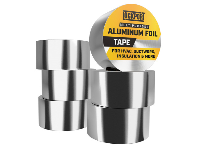 Aluminum Foil Tape 2 in x 450 Ft - 6 Pack HVAC Duct Tape Heat Resistant & Waterproof Professional Grade Aluminum HVAC Tape for Sealing/Dryer...
