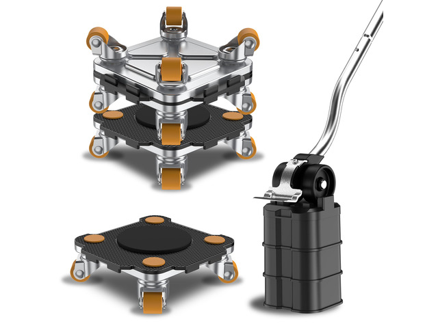 Furniture Mover with Wheels & Aux. Lifter-Black Connect Dolly Pro 360° Rotation Wheels Furniture Dolly for Moving Sliding Heavy Furniture,...