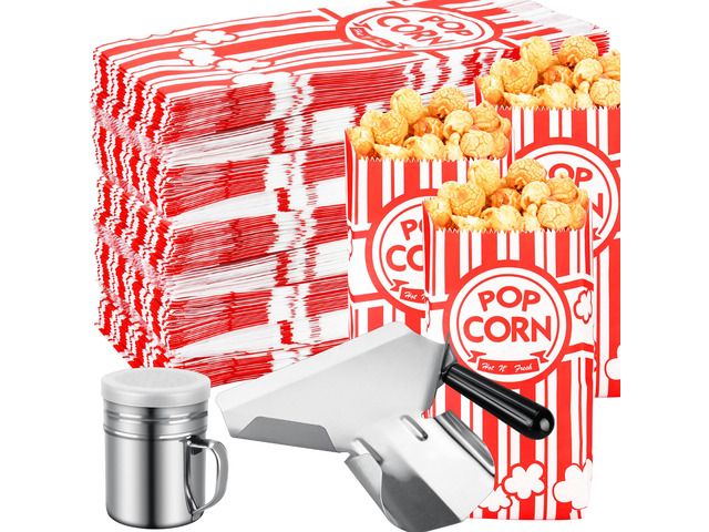 102 Pcs Popcorn Bags with Popcorn Scoop and Salt Shaker,1 oz Small Pop Corn Bags Popcorn Bags Individual Servings for Popcorn Machine Supplies...