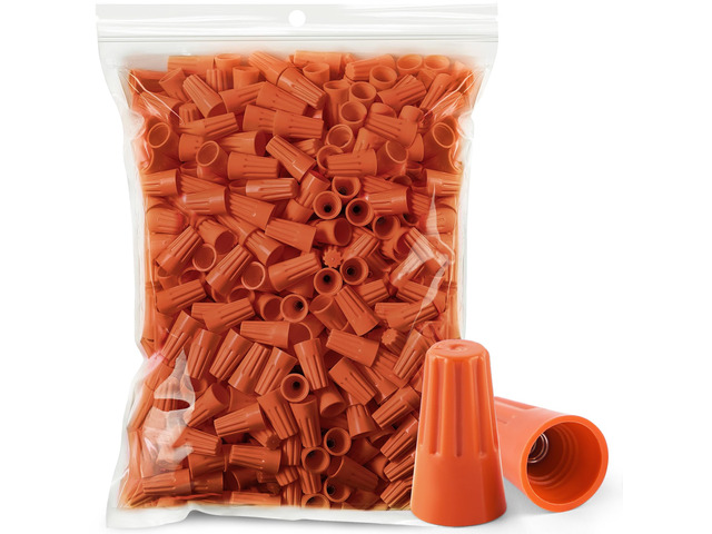 600 Pcs Orange Wire Connectors Nuts, Electrical Wire Caps Insulated 18-16 AWG, Twist-On Nuts Screw Wires Cap Small, for Home Electric Wiring, DIY...