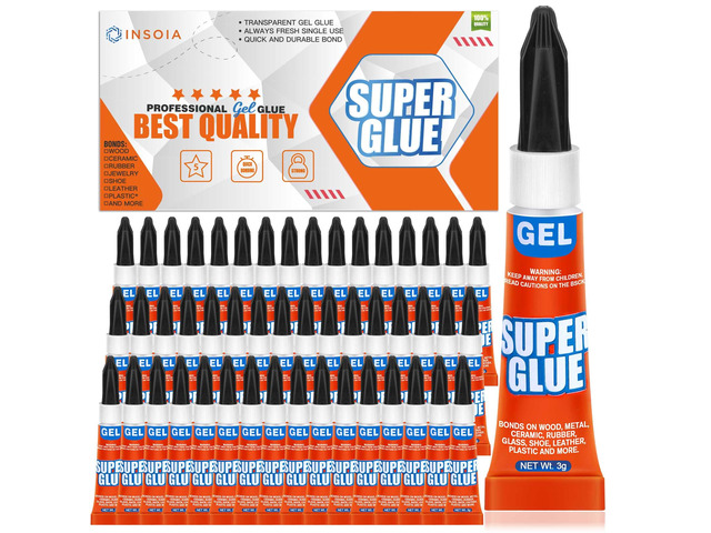 Super Glue Gel Clear, 48 x 3g, All Purpose Non-Drip Single-Use 48 single-use 3g tubes, non-drip gel, always fresh. Fast bond on plastic, metal,...
