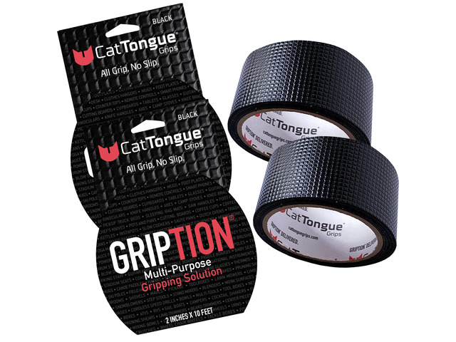2'x10' 2-Pk Grip Tape Roll, Non-Abrasive, Waterproof, Black Gription's patented non-rubber material is perfect for bathtubs, stairs, ramps,...