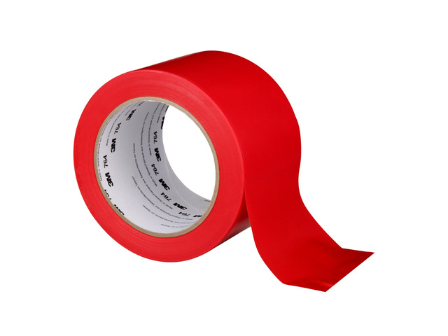 General Purpose Vinyl Tape 764, Red, 3 in x 36 yd, 5 mil, 1 Roll Light Traffic Floor Marking Tape, Social Distancing, Color Coding, Safety,...