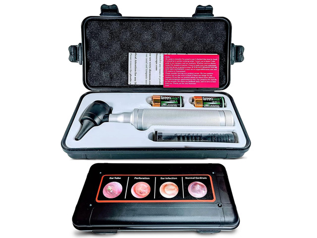 5th Gen Dr Mom Professional Otoscope - Full-Size with Our Largest Lens, Complete with Batteries and Hard Travel Case