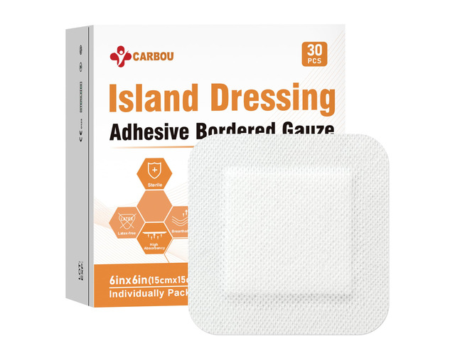 Island Dressing 6'x6' 30ct Sterile Bordered Gauze Pads Wound Care Sterile Individually Wrapped packs,Highly Absorbent Adhesive Dressing...