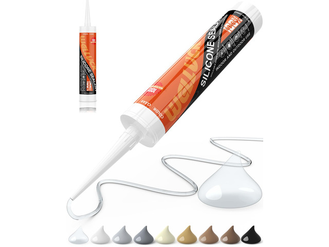Clear Silicone Caulk, 100% Waterproof Silicone Sealant Adhesive Caulking,for RV, Kitchen,Bathroom, Window, Door, Glass,10.2FL. OZ/300ML (1Pack)