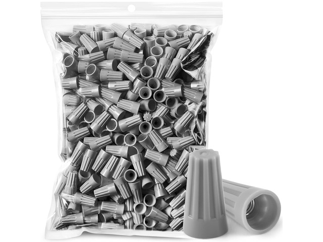 1000 Pcs Grey Wire Connectors Nuts, Electrical Wire Caps Insulated 22-16 AWG, Twist-On Nuts Screw Wires Cap Small, for Home Electric Wiring, DIY...