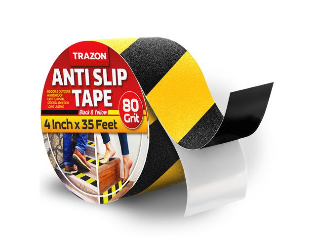 Grip Tape - Heavy Duty Anti Slip Tape for Stairs Outdoor/Indoor Waterproof 4Inch x 35Ft Safety Non Skid Roll for Stair Steps Ramp Traction Tread...