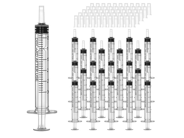 100 Pack 3ml syringe, Bulk 3ml oral syringe, Premium syringe for liquid, for Pet Feeding, Lab Use, Liquid Measuring, Oil & Glue Dispensing,...