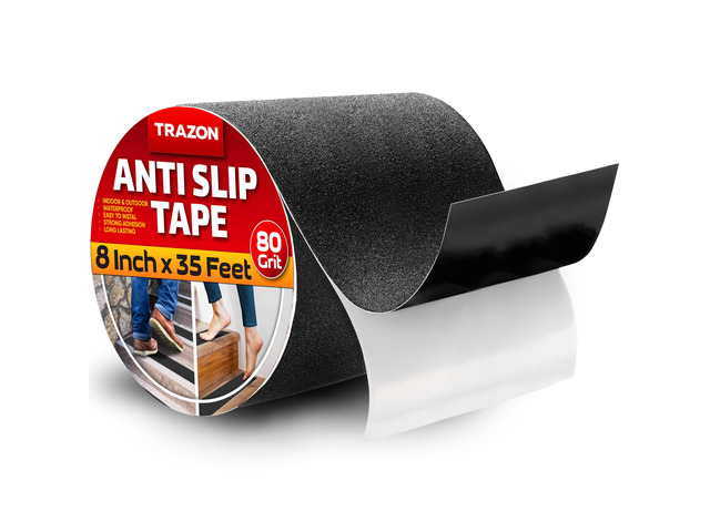 Grip Tape - Heavy Duty Anti Slip Tape for Stairs Outdoor/Indoor Waterproof 8Inch x 35Ft Safety Non Skid Roll for Stair Steps Ramp Traction Tread...