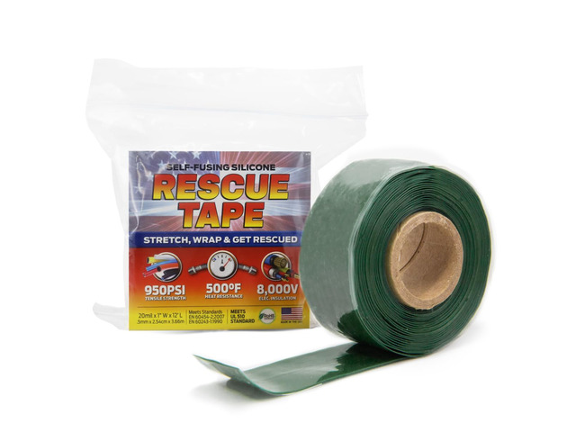 Rescue Tape, Self-Fusing Silicone Repair Tape, 1 in x 12 ft, Green Self-Fusing Silicone Tape, Waterproof Seal, Leak Repair, Heat Resistant,...