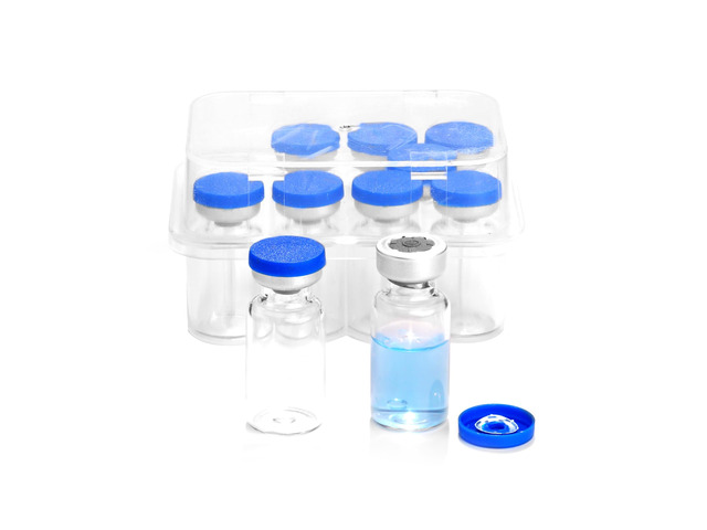 3ml Sealed Sterile Glass Empty Vials for Injection, 50 Pack Peptide Vial with Self Healing Injection Port and Plastic-Aluminum Flip Caps
