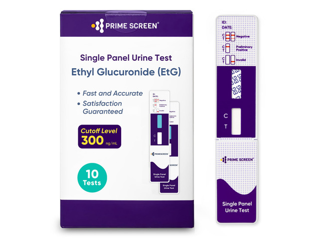 Alcohol ETG Urine Test 10 Pack - at Home Rapid Testing Dip Card Kit - 80 Hour Low Cut-Off 300 ng/mL - WETG-114