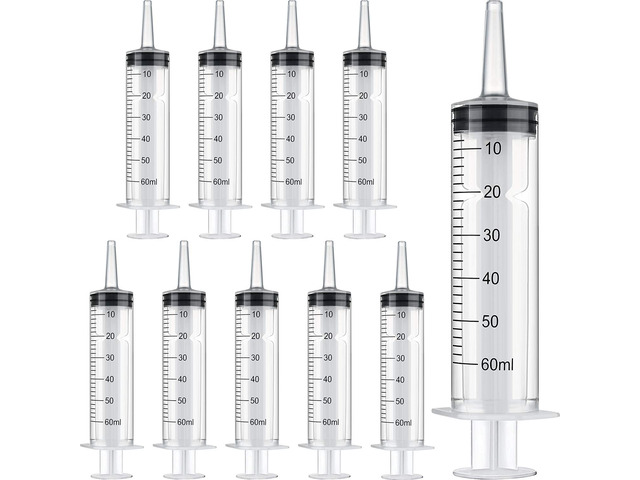 10 Pack Plastic Syringes Without Needle for Epoxy Resin,60 Ml Measuring Syringe for Precise Measuring, Epoxy Applicator in Resin Crafts Labs Pet...
