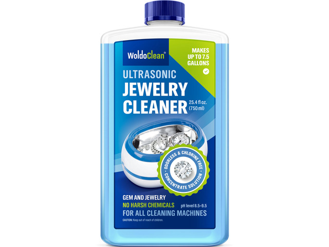 Ultrasonic Jewelry Cleaner Solution - Liquid Concentrate 8 Gal Silver polish, tarnish remover for gold ring, diamond, sterling, platinum