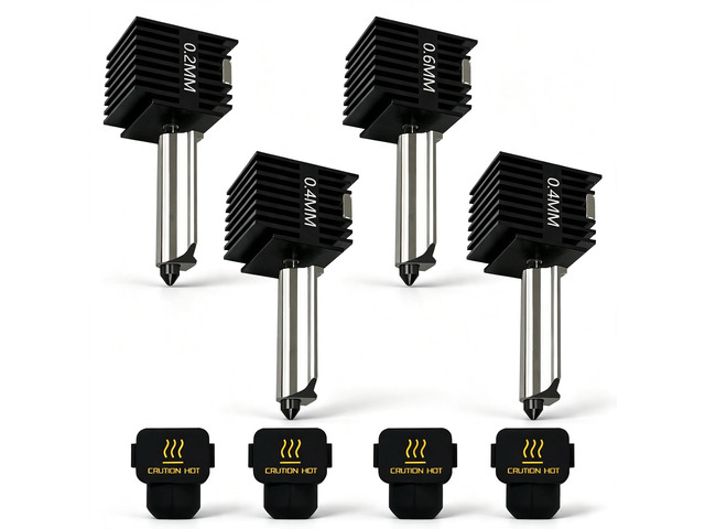 4Pack 0.2/0.4/0.6mm A1 Mini Hotend Kit for Bambu Lab A1/A2L Nozzle Detachable Hardened Steel Nozzles, Anti-Clogging, 350°C High-Temp Quick Swap,...