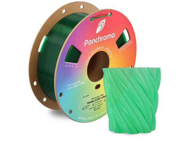 Panchroma Translucent PLA Filament 1.75mm, 1kg, Green Neatly Wound, Semi Transparent PLA, Easy Print & Smooth Feeding, Compatible with Bambu Lab &...